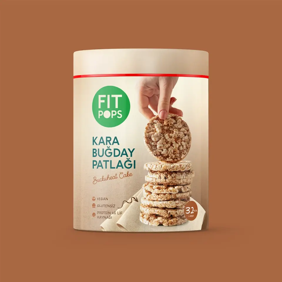 FİT POPS KARA BUĞDAY PATLAĞI 85 GRAM X 16 PAKET (Glütensiz & Vegan)