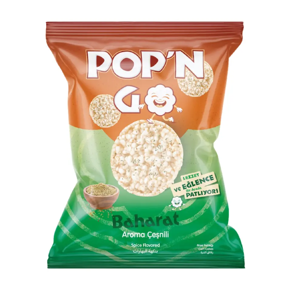 POP'N GO BAHARAT AROMA ÇEŞNİLİ MISIR PATLAĞI 60 GRAM X 12 PAKET'Lİ KOLİ