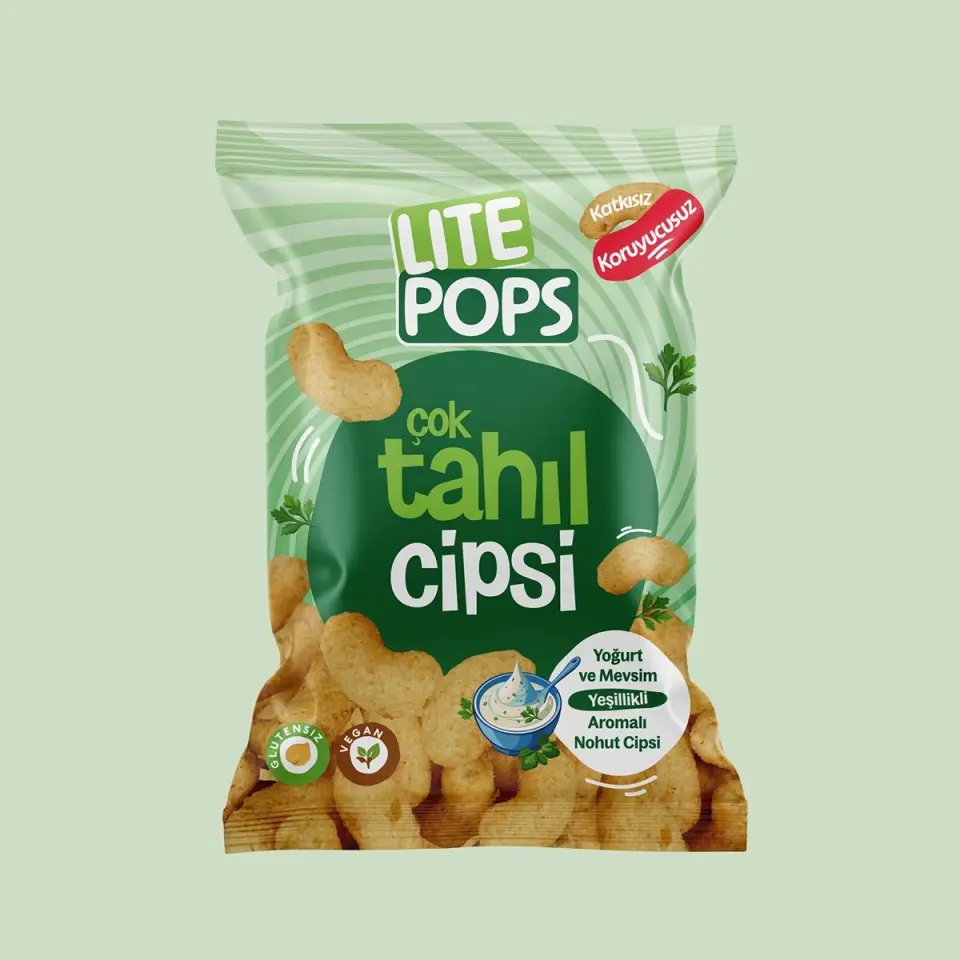 LİTE POPS YOĞURT VE MEVSİM YEŞİLLİKLİ AROMALI NOHUT CİPSİ (ÇOK TAHIL CİPSİ) (YAKINDA)
