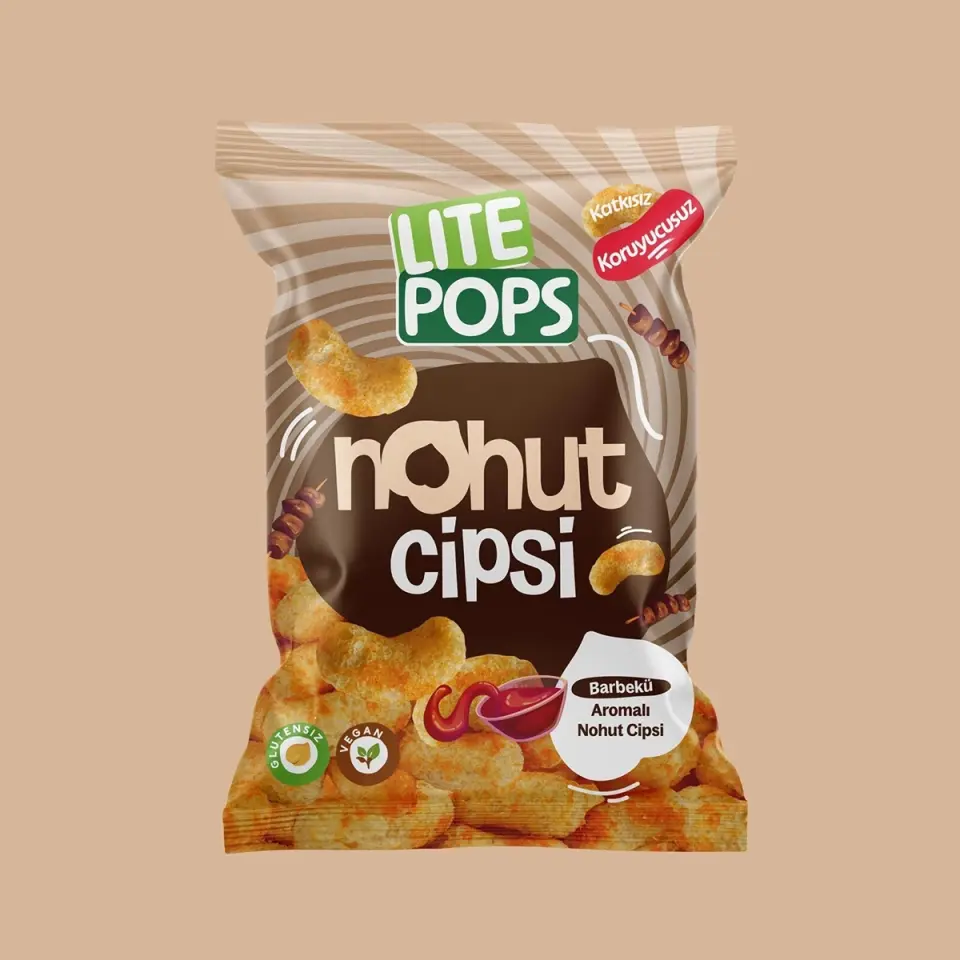 LİTE POPS BARBEKÜ AROMALI NOHUT CİPSİ 50 GRAM PAKET