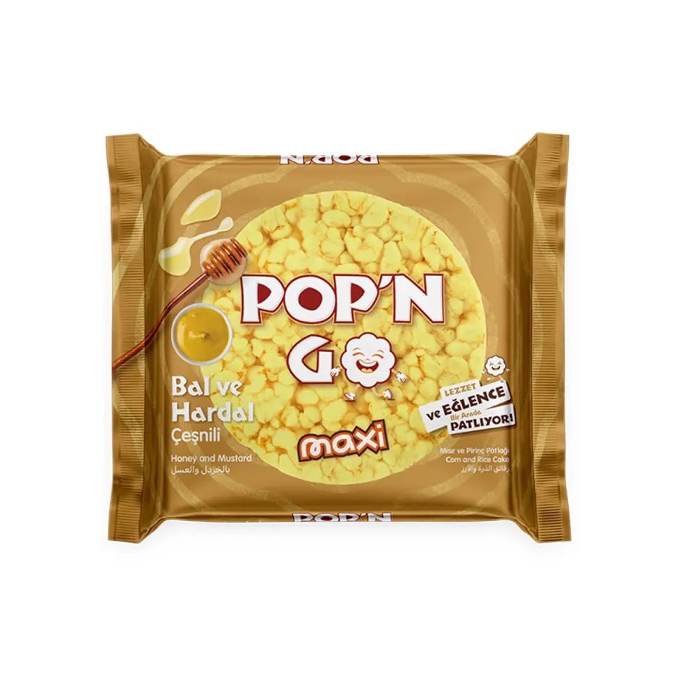 POP'N GO MAXİ BAL VE HARDAL ÇEŞNİLİ 20 GRAM PAKET (OKUL LOGOLU)
