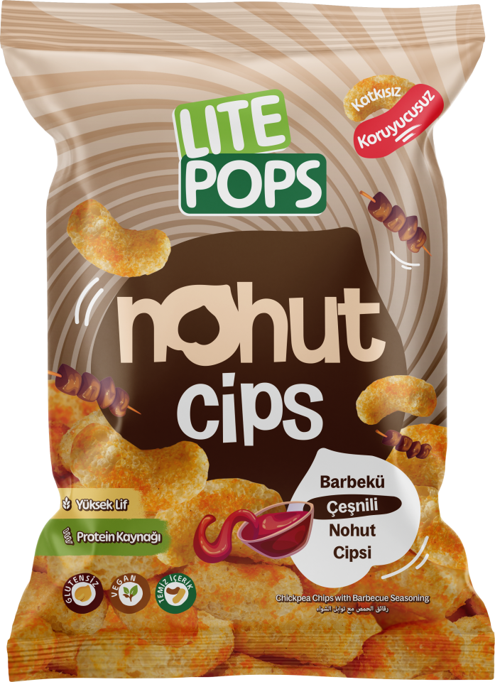 LİTE POPS BARBEKÜ AROMALI NOHUT CİPSİ 50 GRAM X 10 PAKET